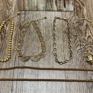 Vintage Gold Tone Necklaces Lot
